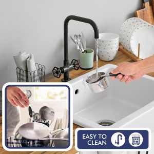 HOTEC 10-PACK Measuring Cups and Spoons Set, Kitchen Gadagets Cooking Baking,Heavy Duty & Dishwasher Safe for Dry and Liquid Ingredients,Black