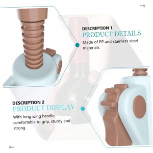 Cabilock Press and Extract Opener Winged Corkscrew Wine Opener Pp Stainless Long Handle Easy to Use