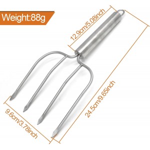 Turkey Lifter Forks Stainless Steel Roaster Poultry Forks Four Needle Meat Fork Roast Lifters Carving Fork for Thanksgiving, Set of 2