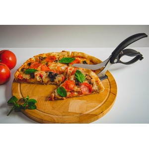 Premium Pizza Scissors Cutter with Non-Stick Stainless Steel Blades – Mess-Free Pizza Cutter & Server with Ergonomic Grip