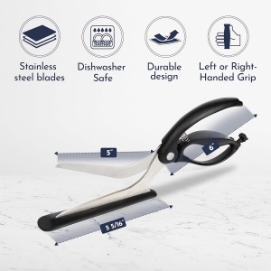 Premium Pizza Scissors Cutter with Non-Stick Stainless Steel Blades – Mess-Free Pizza Cutter & Server with Ergonomic Grip