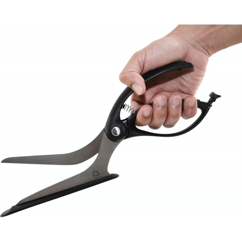 Premium Pizza Scissors Cutter with Non-Stick Stainless Steel Blades – Mess-Free Pizza Cutter & Server with Ergonomic Grip