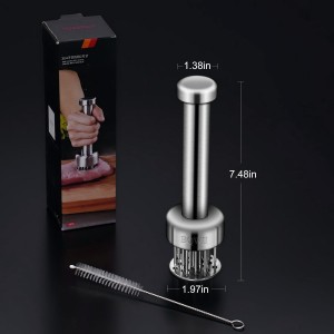 Stainless Steel Meat Tenderizer Tool with 21 Sharp Needles - A Meat Tenderizer Mallet for Chicken and Beef, Durable Meat Mallet Hammer, Easy-Grip Meat Hammer Tenderizer