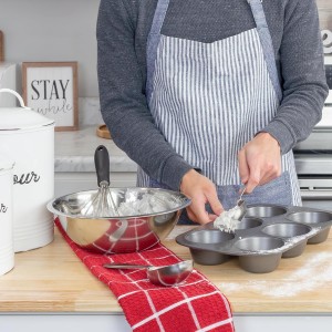 Darware Portion Control Serving Spoons Set (6pc) – Stainless Steel 1/4, 1/3, 1/2 Cup Sizes – Solid & Slotted Kitchen Utensils for Meal Prep, Cooking & Healthy Eating