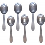 Darware Portion Control Serving Spoons Set (6pc) – Stainless Steel 1/4, 1/3, 1/2 Cup Sizes – Solid & Slotted Kitchen Utensils for Meal Prep, Cooking & Healthy Eating