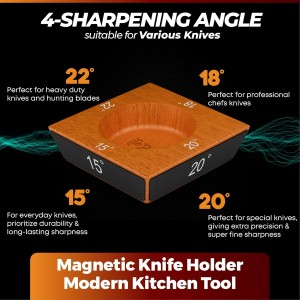 Rolling Knife Sharpener Kit – 4 Angles (15°,18°,20°,22°) – Includes Diamond, Ceramic & Honing Discs with Leather Strop – Ideal for Home Cooks & Professional Chefs