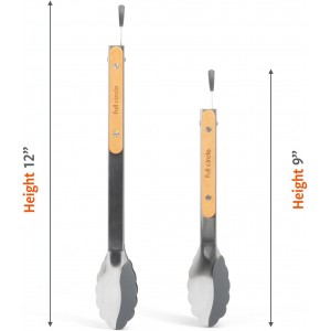 Full Circle 2-in-1 Cooking Tongs, 12-Inch – Dual-Sided Silicone & Stainless Steel, Heat-Resistant to 450°F, Eco-Friendly Handle, Dishwasher Safe