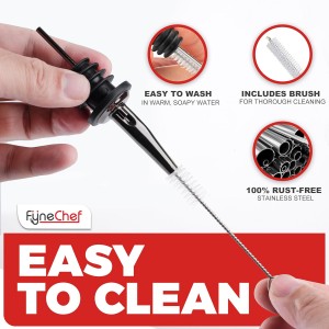 48 Pack Stainless Steel Bottle Pourers for Alcohol, Liquor, and Wine - Bar Accessories, Spouts for Bottles and Dispensers (gun black)