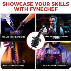 48 Pack Stainless Steel Bottle Pourers for Alcohol, Liquor, and Wine - Bar Accessories, Spouts for Bottles and Dispensers (gun black)