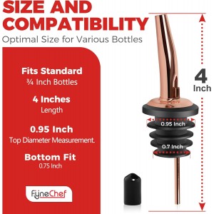 48 Pack Stainless Steel Bottle Pourers for Alcohol, Liquor, and Wine - Bar Accessories, Spouts for Bottles and Dispensers (rose gold)