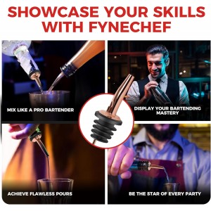 48 Pack Stainless Steel Bottle Pourers for Alcohol, Liquor, and Wine - Bar Accessories, Spouts for Bottles and Dispensers (rose gold)