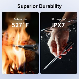 Wireless Bluetooth Meat Thermometer - 2 Probes & App Control, Birthday Gifts for Men Him Dad, Smart Digital Thermometer for Cooking, Oven, Smoker, BBQ, Grill