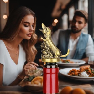 Dachshund Wine Aerator Pourer Spout for Alcohol, Bronze Sausage Dog Bottle Pourer and Stopper for Spirit Wine Champagne, Birthday Gifts, Father Day Gifts, Dachshund Gifts for Men Women