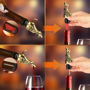 Dachshund Wine Aerator Pourer Spout for Alcohol, Bronze Sausage Dog Bottle Pourer and Stopper for Spirit Wine Champagne, Birthday Gifts, Father Day Gifts, Dachshund Gifts for Men Women