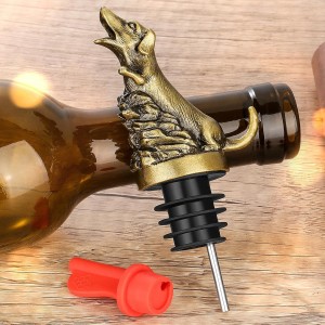Dachshund Wine Aerator Pourer Spout for Alcohol, Bronze Sausage Dog Bottle Pourer and Stopper for Spirit Wine Champagne, Birthday Gifts, Father Day Gifts, Dachshund Gifts for Men Women