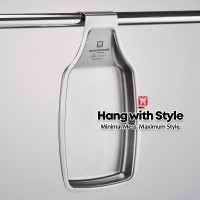 SUS304 Stainless Steel Spoon Rest, Holds Ladle Tongs Spatula Serving Spoons and Other Kitchen Utensils, Built-In Hanging Hook (205mm x 110mm / 8.07inch x 4.33inch)