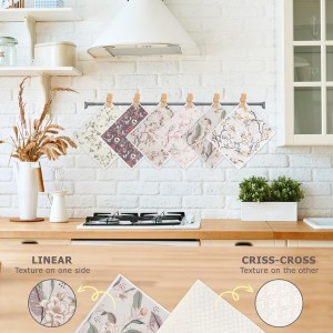 YoulerTex Swedish Dishcloths Dish Towels Set: 6 Packs Cellulose Sponge Cloths Reusable Cleaning Cloths for Kitchen Absorbent Reusable Paper Towels Dish Cloth Non-Scratch No Odor (Flower)