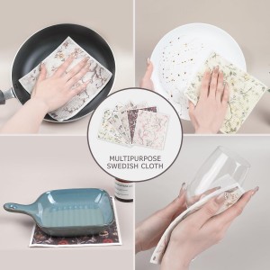 YoulerTex Swedish Dishcloths Dish Towels Set: 6 Packs Cellulose Sponge Cloths Reusable Cleaning Cloths for Kitchen Absorbent Reusable Paper Towels Dish Cloth Non-Scratch No Odor (Flower)