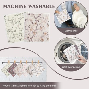 YoulerTex Swedish Dishcloths Dish Towels Set: 6 Packs Cellulose Sponge Cloths Reusable Cleaning Cloths for Kitchen Absorbent Reusable Paper Towels Dish Cloth Non-Scratch No Odor (Flower)