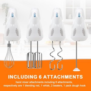 Hand Mixer Beaters Attachments Compatible with Hamilton Beach, Replacement Beater, Dough Hook, Blending Rod, Whisk Parts for 62632R, 62682RZ, 62692, 62695V, 64699 Handheld Mixers Blender - 6 Pack