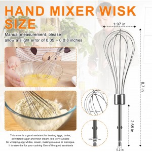 Hand Mixer Beaters Attachments Compatible with Hamilton Beach, Replacement Beater, Dough Hook, Blending Rod, Whisk Parts for 62632R, 62682RZ, 62692, 62695V, 64699 Handheld Mixers Blender - 6 Pack