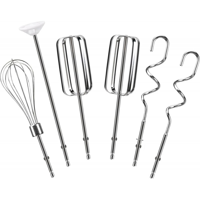 Hand Mixer Beaters Attachments Compatible with Hamilton Beach, Replacement Beater, Dough Hook, Blending Rod, Whisk Parts for 62632R, 62682RZ, 62692, 62695V, 64699 Handheld Mixers Blender - 6 Pack