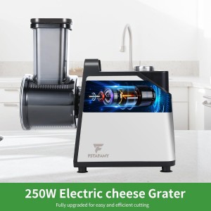 Electric Cheese Grater and Vegetable Slicer, 250W, 5-in-1 Kitchen salad chopper Food Processor with One-Touch Control