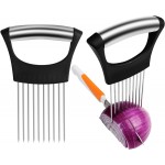 Onion Slicer Holder,Stainless Steel Onion Slicer for Slicing of Onions,Potato,Tomatoes,Avocados,Eggs and Vegetables(2PCS Black)