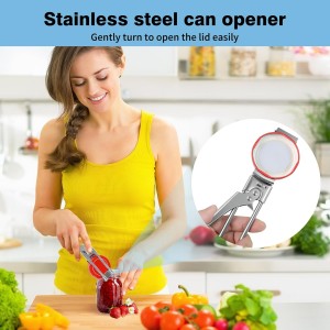 Bottle Opener & Jar Opener for Weak Hands, Adjustable Stainless Steel Can Opener, Multifunctional Jar Lid Opener Gripper for Seniors with Arthritis