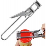 Bottle Opener & Jar Opener for Weak Hands, Adjustable Stainless Steel Can Opener, Multifunctional Jar Lid Opener Gripper for Seniors with Arthritis