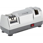 Restaurantware-Kitchen Tek 2-Stage Electric Knife Sharpener, 1 Straight-Edge Knife Sharpener With Diamond Grinding Wheel - 120 Voltage, Quick Sharpening, Gray Plastic, For Kitchen Knives