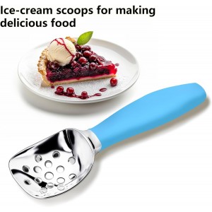 Ice Cream Scoop,Ergonomic Non-Slip Handle for Easy Scooping & Serving,for Gelato,Sorbet,Frozen Yogurt （Blue）