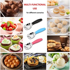 Ice Cream Scoop,Ergonomic Non-Slip Handle for Easy Scooping & Serving,for Gelato,Sorbet,Frozen Yogurt （Blue）