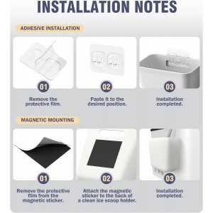 Ice Scoop Holder for Ice Machine& Freezer, Large Magnetic Scoop Holder Fits Countertop Ice Makers, Ice Cream Scoops, Kitchen Food Scoops, L 5.5'' x W 3.54'' x H 5.9''