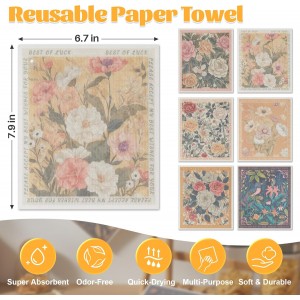 JOYMOOP 6 Pack Dishcloths for Kitchen, Reusable Absorbent Non-Scratch Cleaning Cloths, Washable Quick-Drying Rags for Cookware and Household, 6.7×7.9 Inch