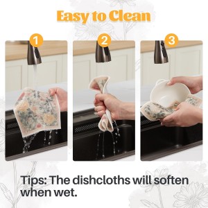 JOYMOOP 6 Pack Dishcloths for Kitchen, Reusable Absorbent Non-Scratch Cleaning Cloths, Washable Quick-Drying Rags for Cookware and Household, 6.7×7.9 Inch