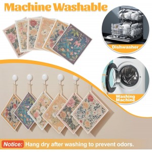 JOYMOOP 6 Pack Dishcloths for Kitchen, Reusable Absorbent Non-Scratch Cleaning Cloths, Washable Quick-Drying Rags for Cookware and Household, 6.7×7.9 Inch
