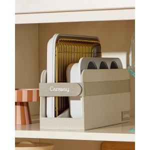 Caraway Mini Bakeware Set – Naturally Non-Stick, Non-Toxic Ceramic Coating – Compact Baking Pans Set for Small Kitchens & Ovens – Includes Baking Sheets, Muffin Pan, Cooling Rack & Storage - Cream