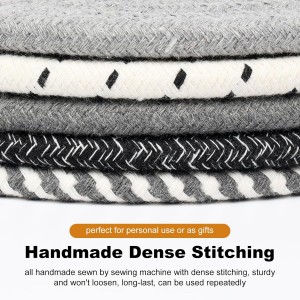 TIAMECH 9 Inch Trivets for Hot Dishes, Hot Pots and Pans - Set 5 Pcs Heat Resistant Large Thicken Trivets & Hot Pads for Countertops with Storage Basket