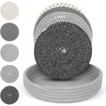 TIAMECH 9 Inch Trivets for Hot Dishes, Hot Pots and Pans - Set 5 Pcs Heat Resistant Large Thicken Trivets & Hot Pads for Countertops with Storage Basket