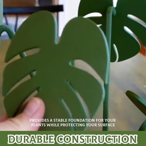 Monstera Coaster Set, 4 Count, Green Leaf Silicone Drink Coasters, Non Slip, Anti Stain, Heat Resistant, Hand Wash Only