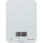 KitchenAid KQ914WH Glass Surface 11 Pound Capacity Digital Kitchen and Food Scale, Scale for Food Ounces and Grams, Dry and Liquid Ingredients, White