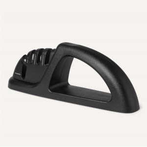 Amazon Basics 4-in-1 Knife Sharpener with Non-Slip Base, Includes Safety Glove