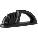 Amazon Basics 4-in-1 Knife Sharpener with Non-Slip Base, Includes Safety Glove