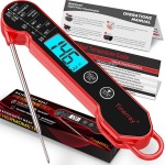Digital Meat Thermometer Instant Read Waterproof – Folding Probe Food Thermometer with Backlight & Calibration, Gift for Chef, Fast Read for BBQ, Grill, Deep Fry, Cooking, Liquids