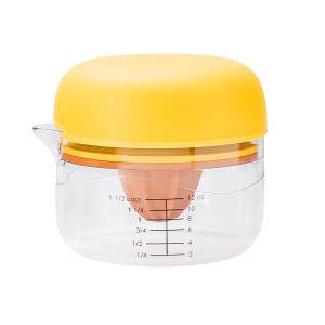 Tovolo Citrus Juicer and Zester Manual Lemon Squeezer with Measuring Cup and Built In Strainer, Easy Clean BPA Free Zester Grater with Handle for Fresh Citrus Dual Reamers for All Fruit Sizes