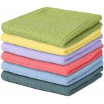 Vintage Vista 100% Cotton Waffle Dish Cloths (Pack of 6) - Dish Rags for Washing Dishes - Reusable & Highly Absorbent Kitchen Towels - Kitchen Rags fo Easter - (12