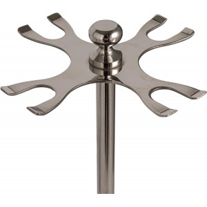 Creative Co-Op 5-Piece Stainless Steel and Mango Wood Bar Tools with Stand, Nickel Finish and Natural