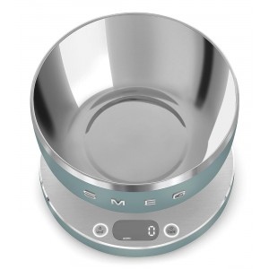 SMEG Contemporary Digital Kitchen Scale with Removable Bowl (Jade)