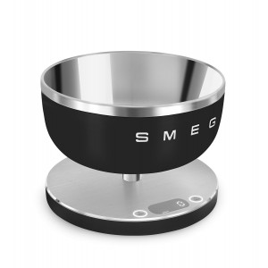 SMEG Contemporary Digital Kitchen Scale with Removable Bowl (Black)
